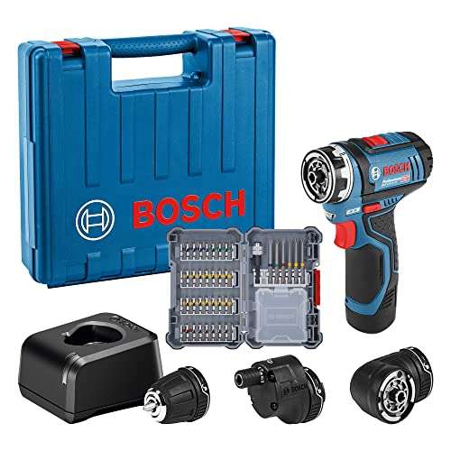 Perceuse visseuse sans fil Bosch GSR 12V-15 FC + Chargeur, Batterie 2Ah, 3 mandrins et accessoires de vissage