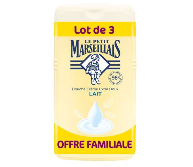 Lot de 3 gels douche Le Petit Marseillais - différentes variétés, 3x 250ml (via 3.43€ sur la carte de fidélité)