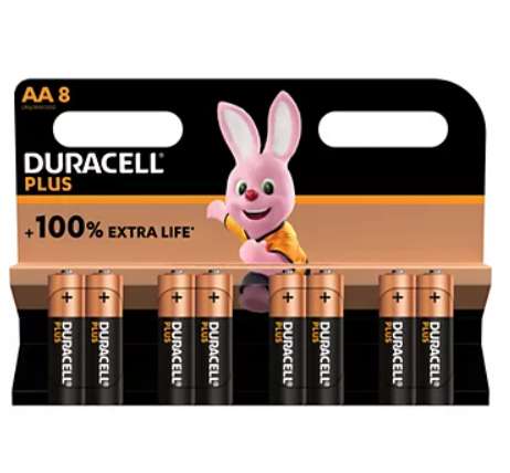 Paquet de 8 piles Duracell Plus AA