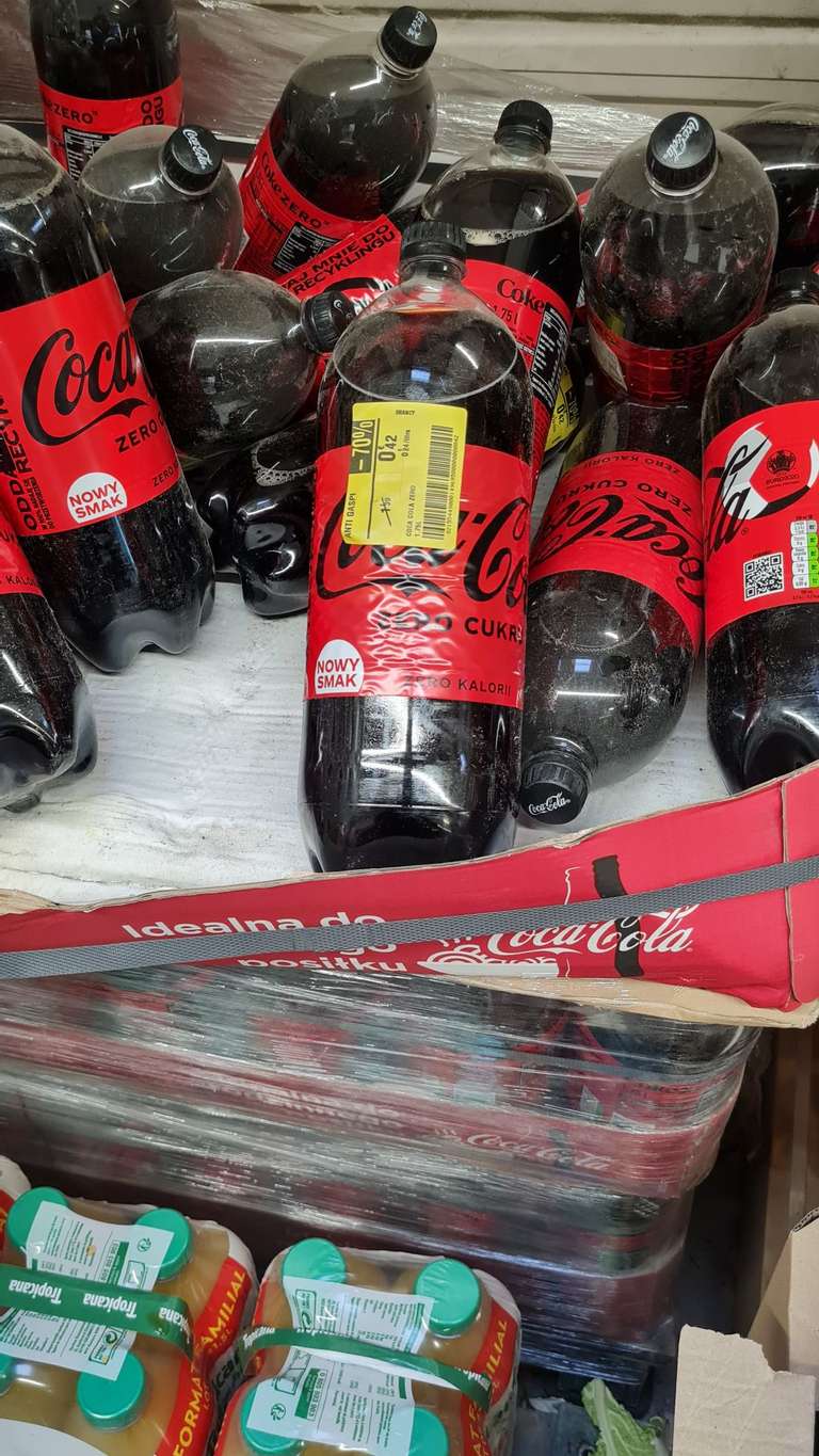 Bouteille de boisson gazeuse sans sucre Coca Cola Zero (Origine Pologne) - 1.75L (Drancy 93)