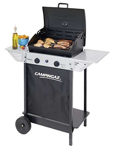 Barbecue à Gaz Campingaz Xpert 100L Plus Rocky - 2 Brûleurs, 7.1kW, Grille en Acier, 2 Tablettes Latérales