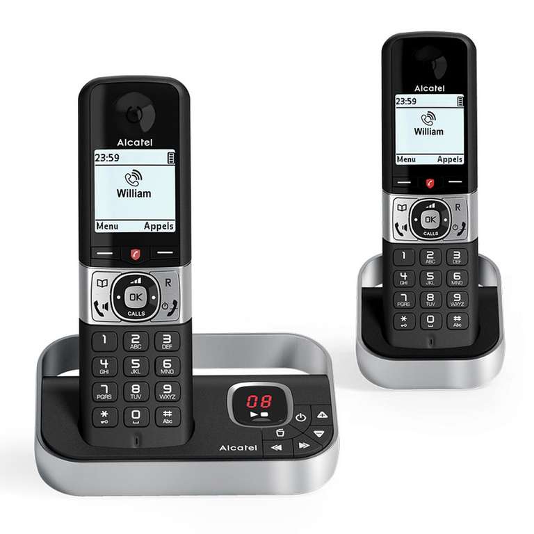 Téléphone sans fil Alcatel F890 Voice Duo - 2 Combinés, Répondeur intégré, Fonctionnalité de blocage d'appels (Via ODR de 15€)