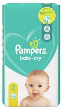 Pack de couches Pampers baby Dry - Taille 2 (via 10,79 € sur la carte fidélité + BDR)