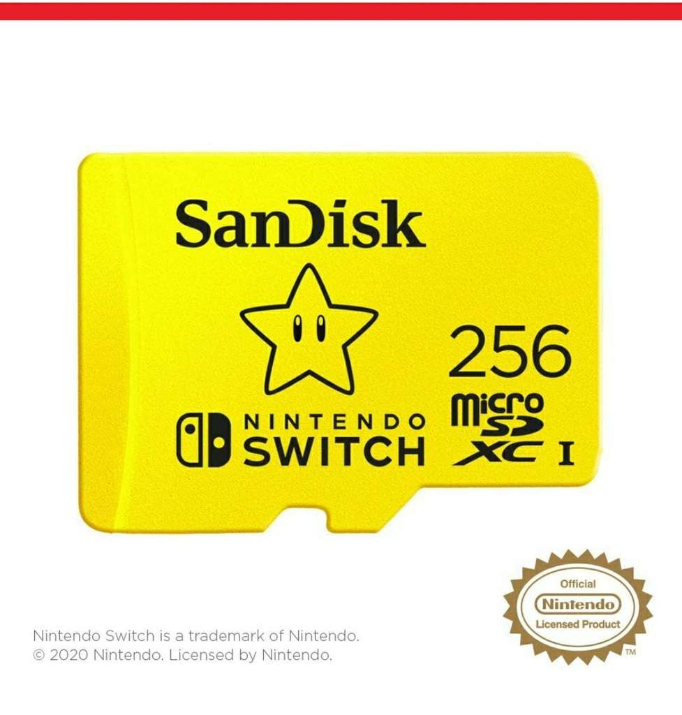 Carte Micro SD Sandisk Nintendo Mario (Etoile) - 256 Go