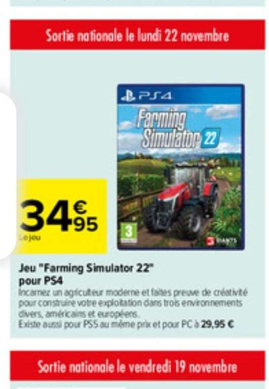 Jeu Farming Simulator 22 sur PS4/PS5 (PC à 29.95€)