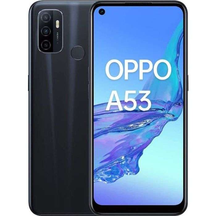Smartphone 6.5" Oppo A53 - 4 Go de RAM, 64 Go de stockage, Noir