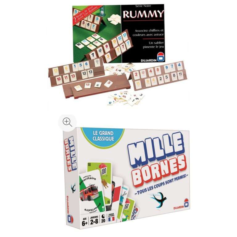 Jeux de société Mille bornes + Rummy (via 8.75€ sur la carte + ODR de 16.99€)