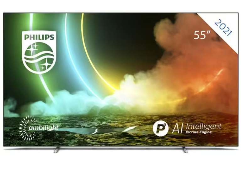 TV OLED 55" Philips 55OLED706/12 - 4k UHD, 100 Hz, HDR10+, Dolby Atmos, Ambilight 3 côtés, Android TV, Hdmi 2.1 (+49.95€ en Rakuten Points)