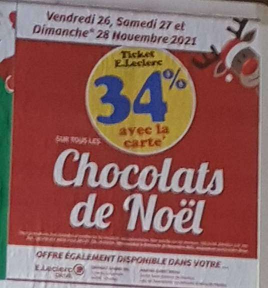 34% remboursés en bons d'achat sur les chocolats de Noël
