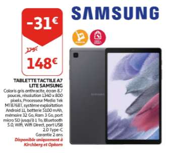 Tablette 8.7" Samsung Galaxy Tab A7 Lite - 32 Go (Frontalier Luxembourg)