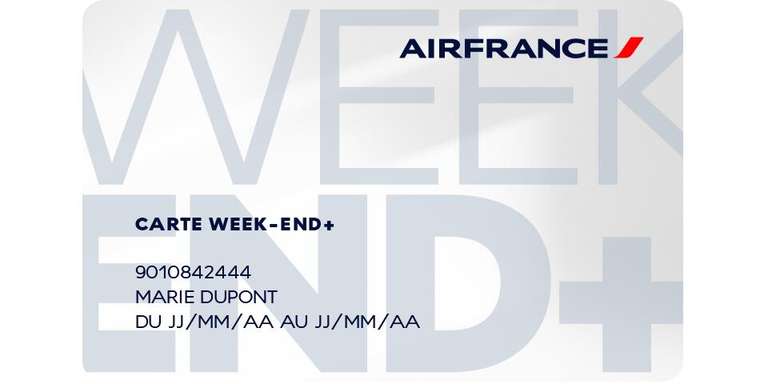 Cartes de réduction Air France en promotion - Ex: Carte Jeune, Senior ou Week-end