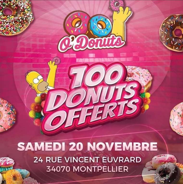 100 donuts offerts - O'Donuts Montpellier (34)