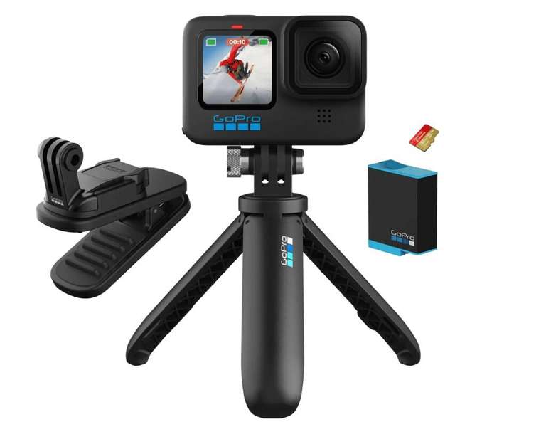 Pack caméra sportive GoPro Hero10 Black + abonnement d'un an GoPro + pack d'accessoires