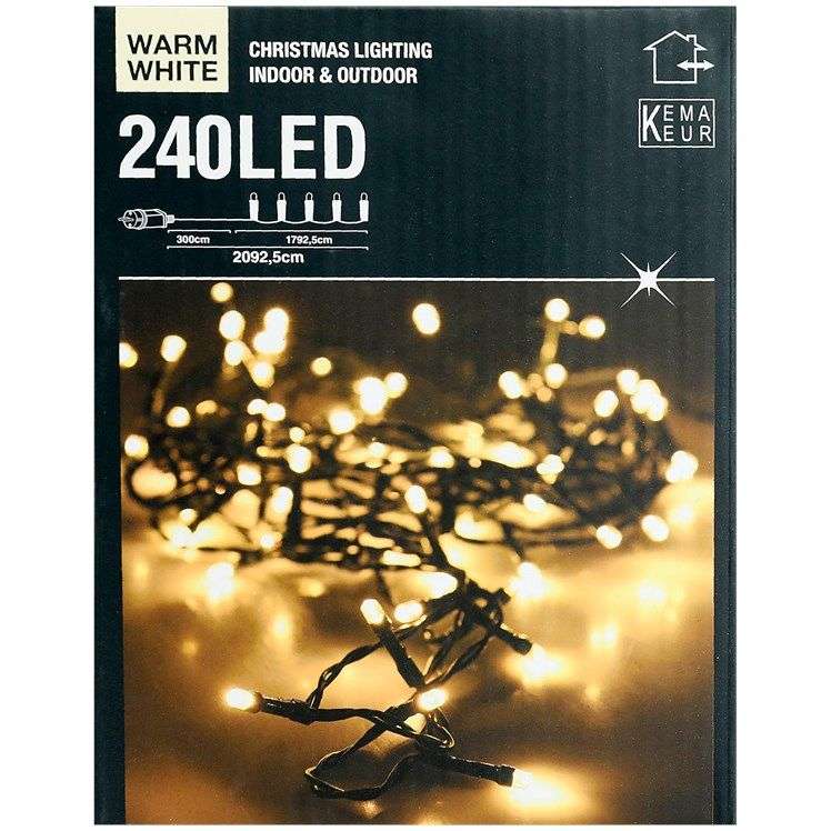 Guirlande de Noël blanc chaud (240 lampes LED - 20.9 mètres)