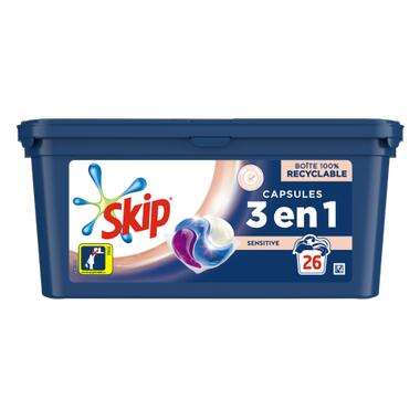 Lot de 2 boites de lessive en capsules Skip 3 en 1 - 2 x 26 capsules (13.94€ sur la Carte de Fidélité + ODR 3€)