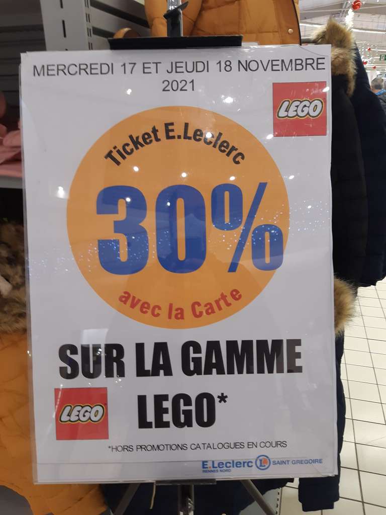 30% crédités sur la carte fidélité sur la gamme Lego (hors exceptions) - Saint Grégoire (35)