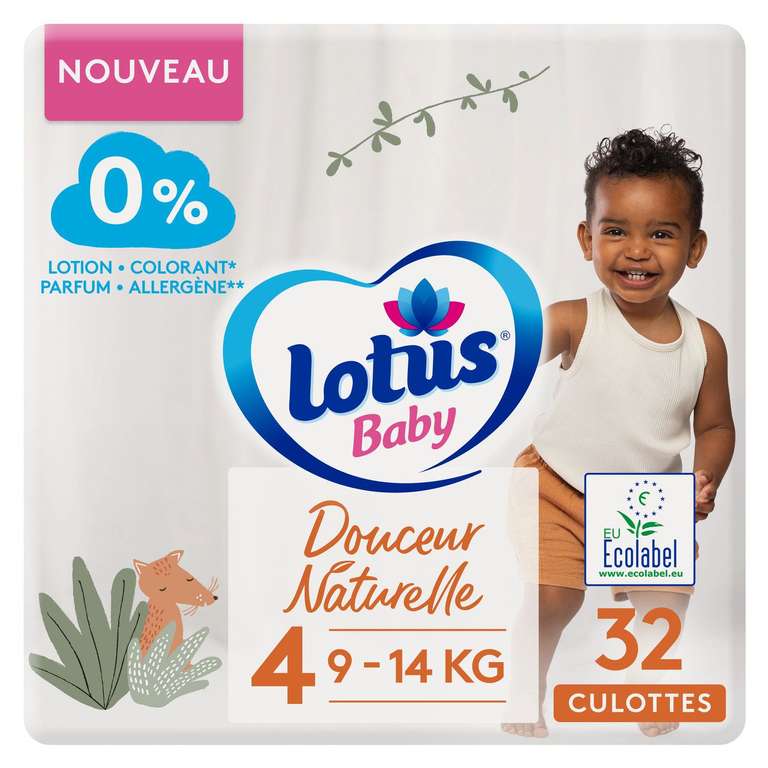 Paquet de 32 couches Lotus Baby Douceur Naturelle - taille 4