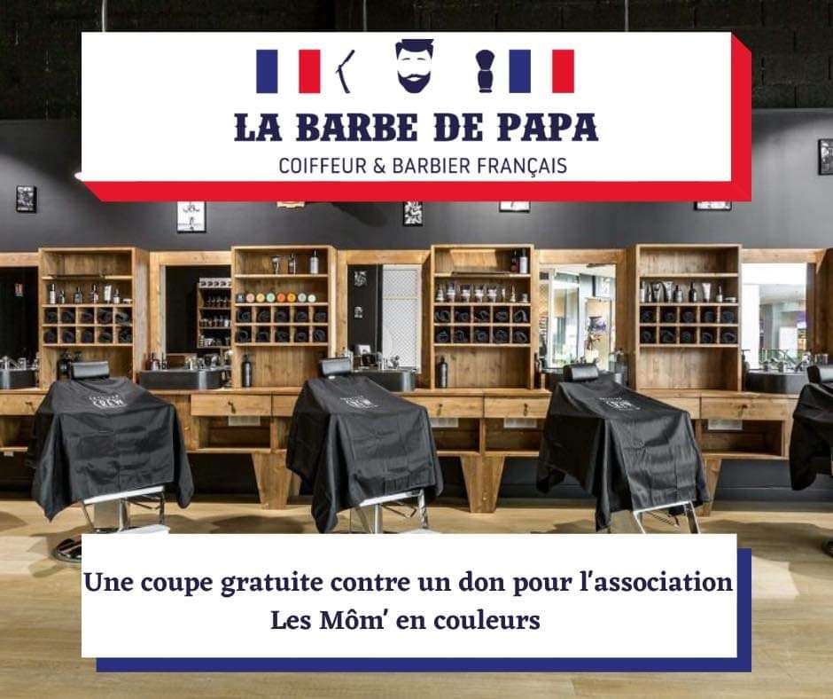 Coupe de cheveux gratuite en échange d'un don financier pour l’association Les môm' en couleurs - La Barbe de Papa - (CC Nevers Marzy 58)