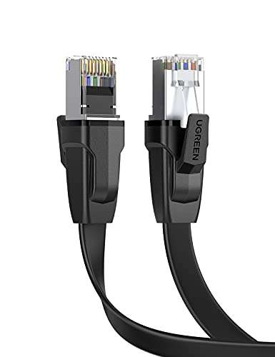 Câble Ethernet plat RJ45 Ugreen - Cat 8, 40Gbps, 2000MHz, PoE 8P8C - 5 mètres (Vendeur tiers)