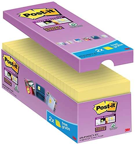 16 Blocs de 90 Post-it Super Sticky Notes