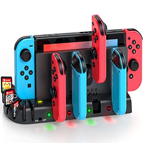 Station de Charge de Joy-Con pour Nintendo Switch avec 8 Emplacements de Jeu et Indicateur LED (Vendeur tiers)