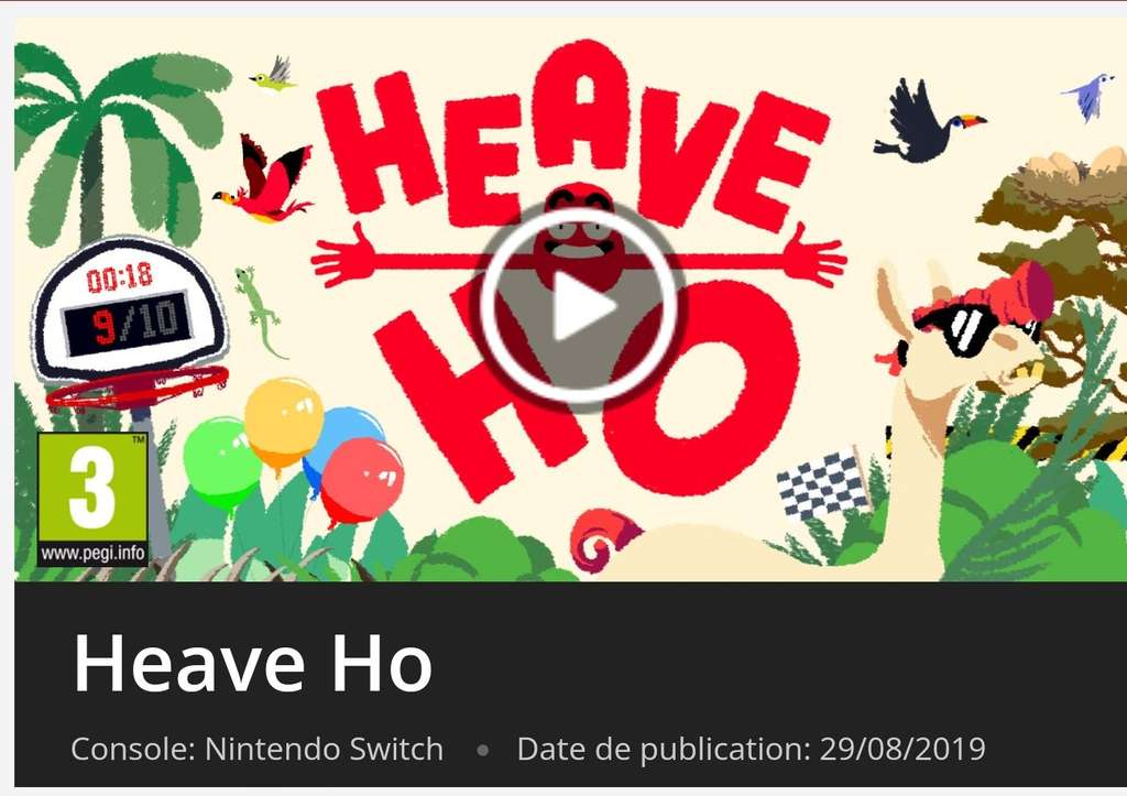 Heave Ho sur Nintendo Switch (Dématérialisé)