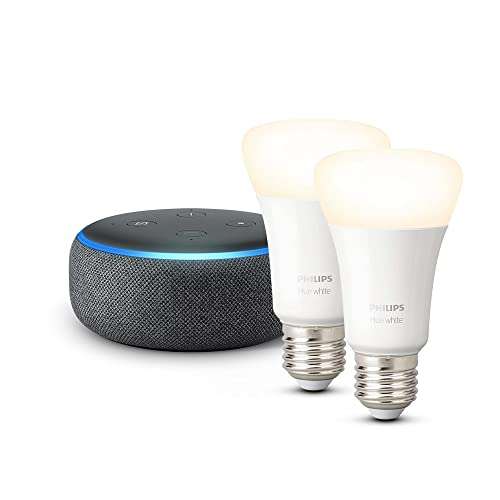 Sélection d'Echo Dot & Echo Show en promotion - Ex : Echo Dot (3ème gen) + Pack de 2 ampoules connectées Philips Hue White (E27)