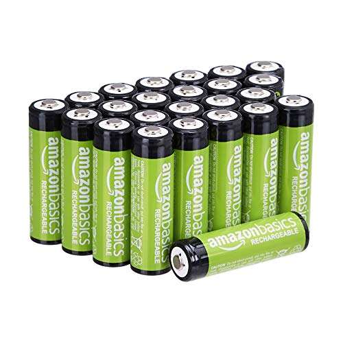 Lot de 24 Piles rechargeables Amazon Basics - AA, 2000 mAh