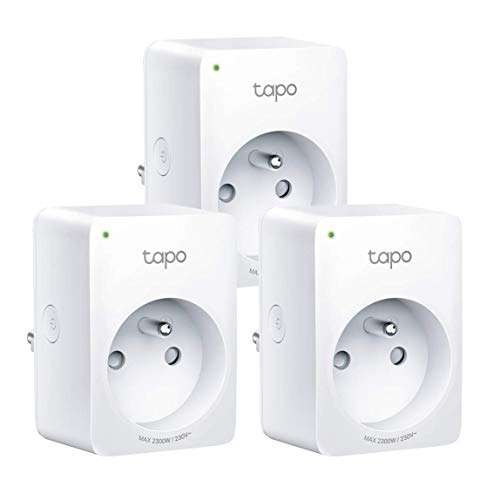 Lot de 3 prises connectées WiFi TP-Link Tapo - Compatible avec Alexa, Google Home et Siri, 10A