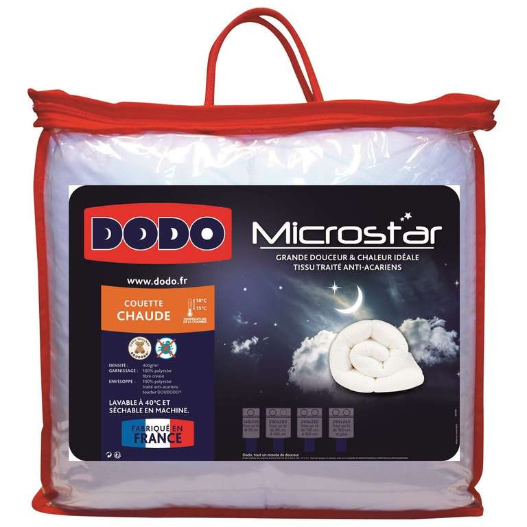 Couette chaude DODO MICROSTAR anti-acariens 400g/m2