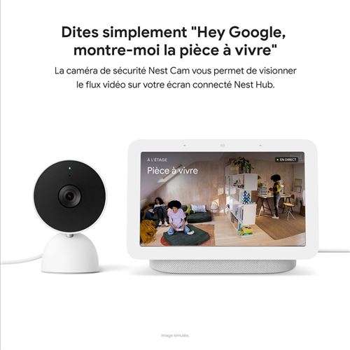 Pack Assistant connecté Google Nest Hub 2 + Caméra de sécurité Google Nest Cam Indoor 2021