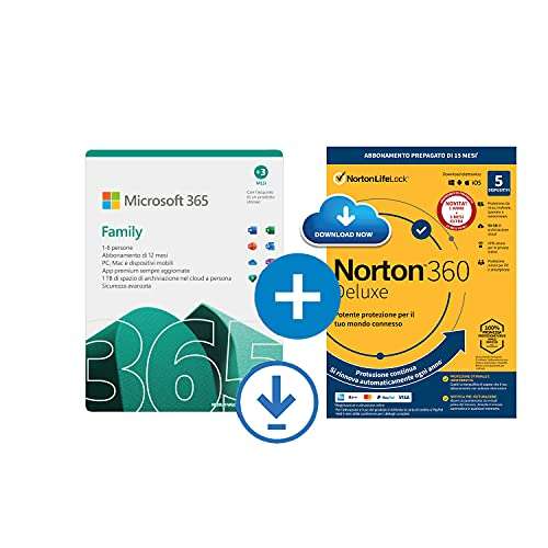 Logiciel Microsoft Office 365 famille + Norton 360 15 mois (Dématérialisé)