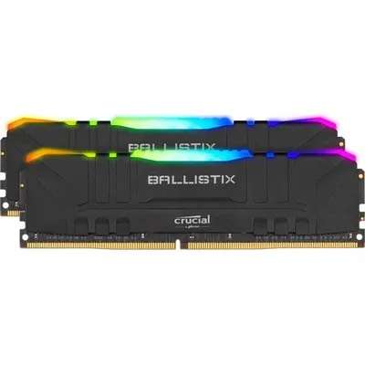 Kit mémoire Ram DDR 4 Crucial Ballistix Black RGB 16 Go 2x8 Go - 3200MHz, CAS 16