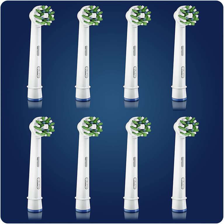 Lot de 8 brossettes pour brosses à dents électriques Oral-B Cross Action Clean Maximiser