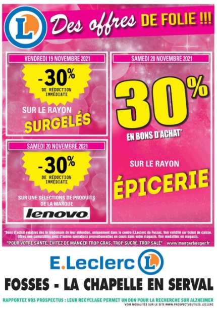 30% offert en bon d'achat sur le Rayon épicerie - La Chapelle-en-Serval (60)
