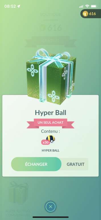 30 Hyper Balls offertes sur Pokémon Go (Dématérialisé)