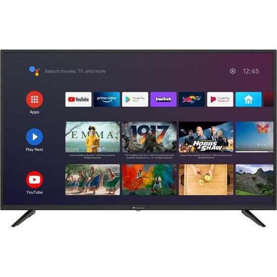 Tv 43" Continental Edison - 4K UHD, Android, Wi-fi, Bluetooth, HDR, Google Assitant