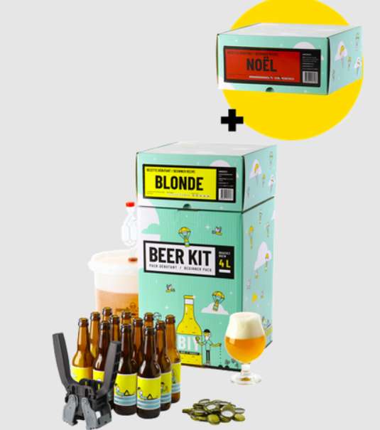 Beer Kit Débutant Complet Bière Blonde + Recharge Débutant Bière de Noël