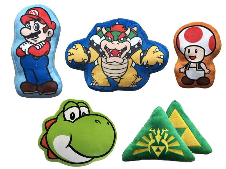 Coussin Nintendo 20cm - Assortiment Mario, Bowser, Toad etc.. (modèle aléatoire)