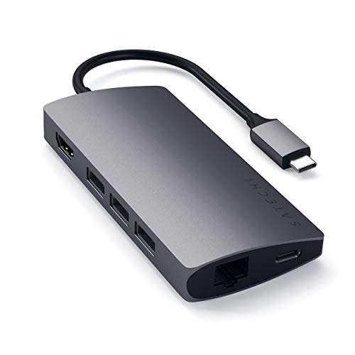 Hub USB C Satechi - HDMI (60Hz), Ethernet Gigabit, Chargement USB-C, Lecteurs de carte SD/Micro, USB 3.0 Macbook (vendeur tiers)