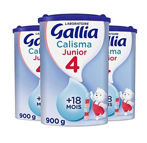 Lot de 3 boîtes de lait en poudre Gallia Calisma Junior 4 - dès 18 mois, 3x900 g