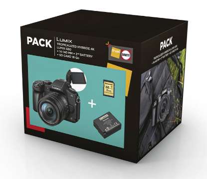 Pack Appareil photo hybride Panasonic Lumix G80 Noir + objectif G14-140mm f/3,5-5,6 + 2ème batterie + Carte SD 16 Go