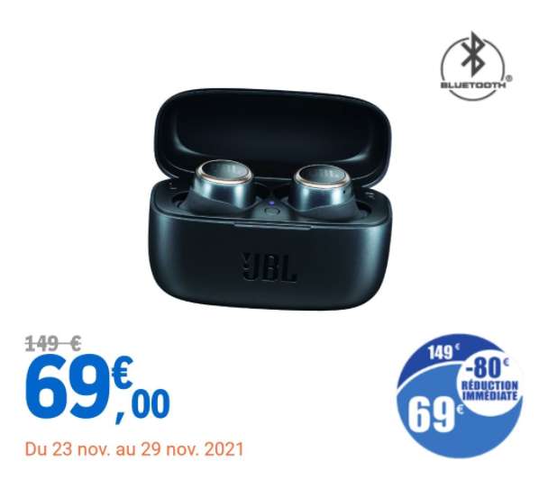 Écouteurs sans-fil JBL Live 300 - Bluetooth 5.0, Noir