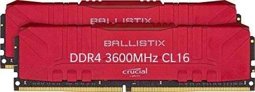 Kit Mémoire RAM Crucial Ballistix BL2K8G36C16U4R - 16 Go (2 x 8 Go), DDR4, 3600 MHz, CAS16