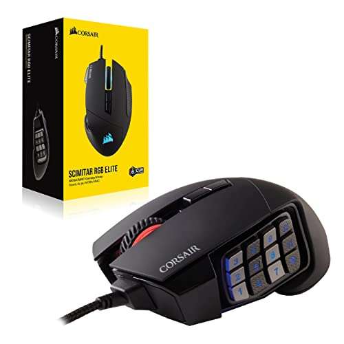 Souris optique filaire gaming Corsair Scimitar Elite RGB - 18000 DPI - Noir