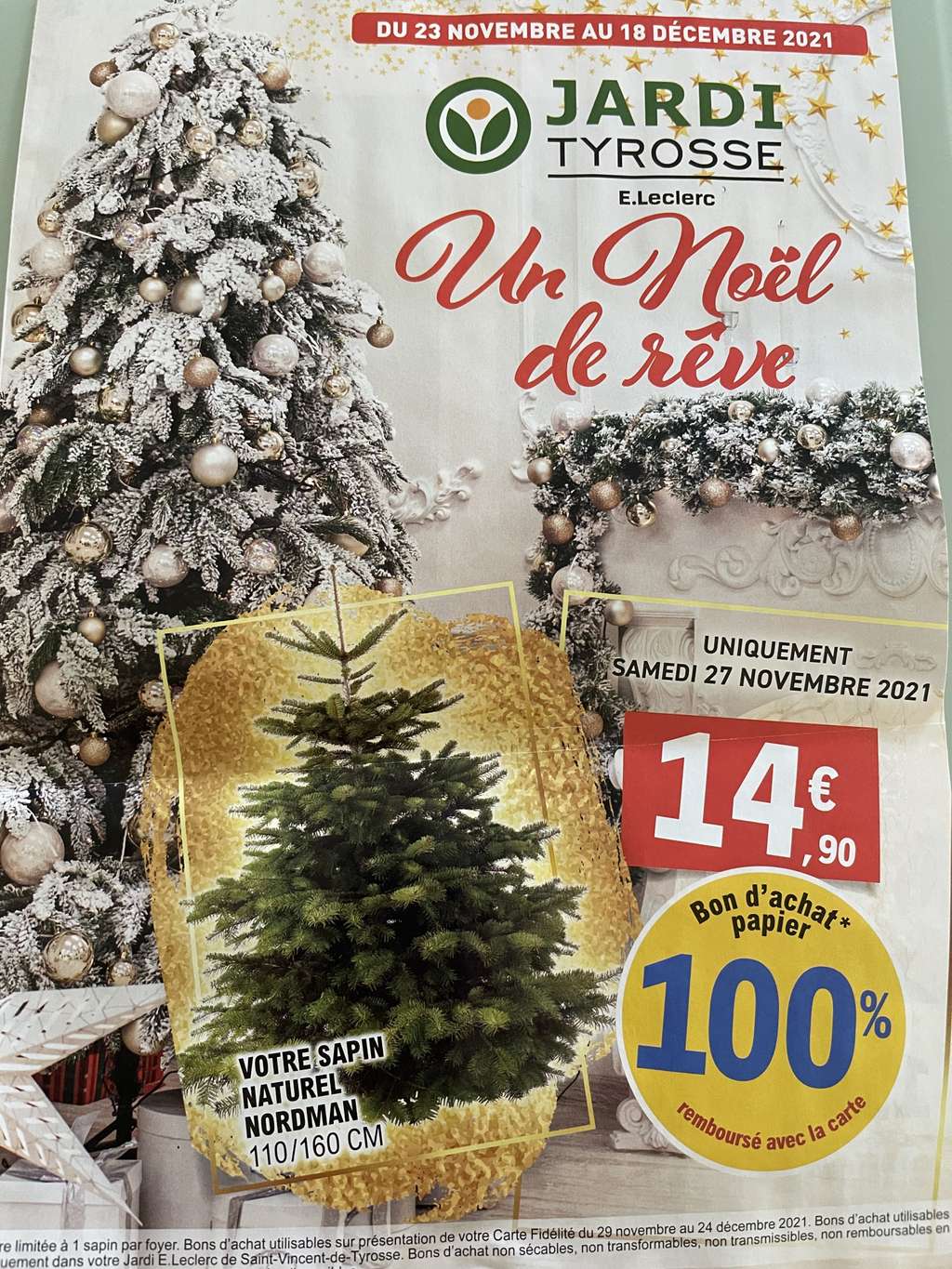 [Fidélité] Sapin naturel Nordmann 100% remboursé en bon d’achat - Saint-Vincent-de-Tyrosse (40)