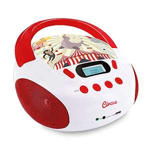 Lecteur CD MP3 enfant avec port USB Metronic Circus - Rouge et Blanc