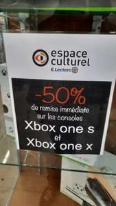 50% de remise sur les Consoles Microsoft Xbox One X et One S (La Ville-aux-Dames 37)