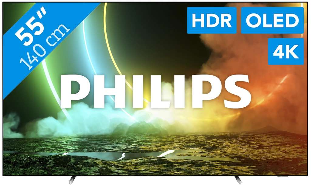 TV OLED 55" Philips 55OLED706/12 - 4k UHD, 100 Hz, HDR10+, Dolby Atmos, Ambilight 3 côtés, Android TV (Frontaliers Belgique)