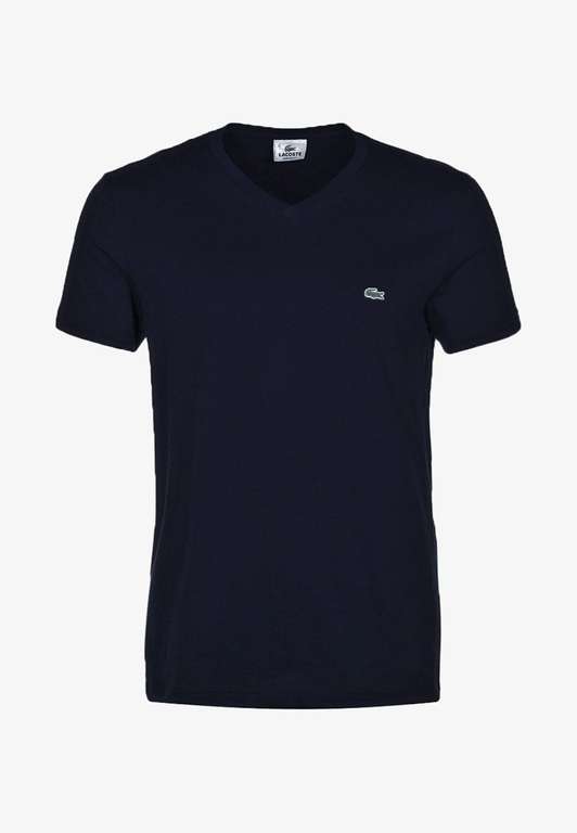 Tee-shirt Lacoste Basique - col en V, bleu (tailles XS ou S)